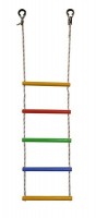 Детская веревочная лестница для ДСК 5 перекладин цвет радуга ЛВ5-3В - магазин СпортДоставка. Спортивные товары интернет магазин в Новошахтинске 